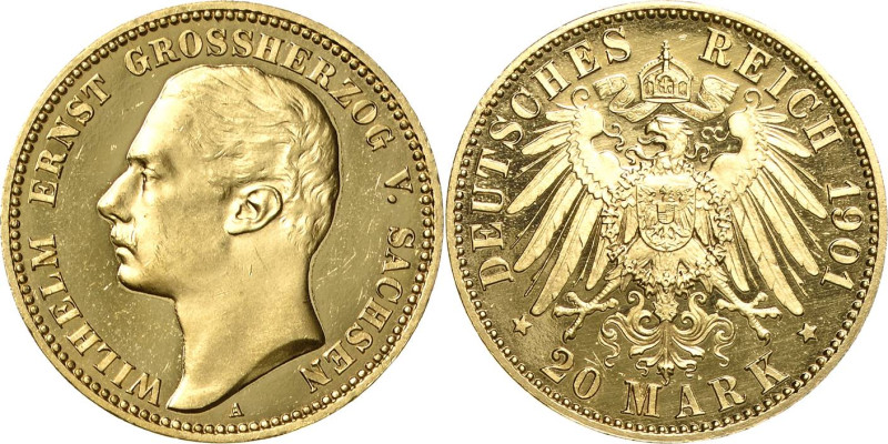 Sachsen-Weimar-Eisenach
Wilhelm Ernst 1901-1918 20 Mark 1901 A Jaeger 283 Selte...