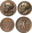 Proben und Abschläge Bayern
Ludwig III. 1913-1918 20 und 10 Mark 1913, o. Mzz. (K. Goetz) Bronze, glatter Rand. 22,5 und 30 mm, 4,48 und 3,75 g Schaa...
