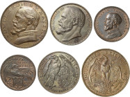 Proben und Abschläge Bayern
Ludwig III. 1913-1918 5, 3 und 2 Mark 1913, o. Mzz. (K. Goetz) Bronze, glatter Rand. 38; 33,5 und 28,5 mm, 19,80; 12,28 u...