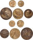 Proben und Abschläge Preußen
 20, 10, 5, 3 und 2 Mark 1913, o.Mzz. (K. Goetz) Im Originaletui Schaaf 111G3, 113G1, 114G2, 253aG2, 253G1 Kienast 76 Sl...