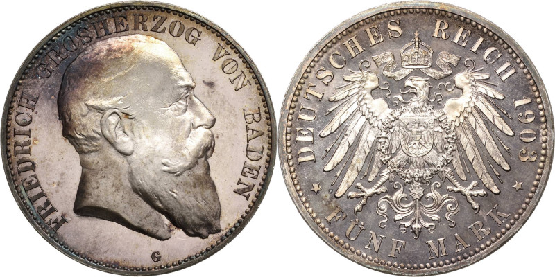 Baden
Friedrich I. 1856-1907 5 Mark 1903 G Jaeger 33 Prachtexemplar mit herrlic...