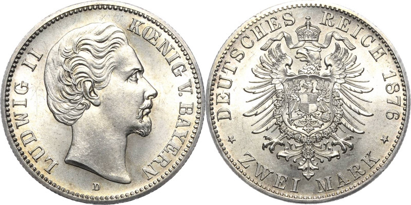 Bayern
Ludwig II. 1864-1886 2 Mark 1876 D Jaeger 41 Prachtexemplar. Winz. Kratz...