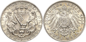 Bremen
 2 Mark 1904 J Jaeger 59 Min. Randfehler, fast Stempelglanz