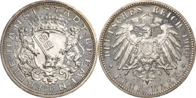 Bremen
 5 Mark 1906 J Jaeger 60 Prachtexemplar. Polierte Platte