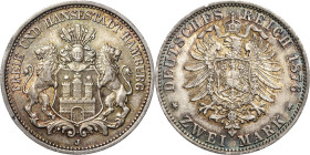 Hamburg
 2 Mark 1876 J Jaeger 61 Vorzüglich