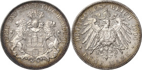 Hamburg
 5 Mark 1904 J Jaeger 65 Prachtexemplar. Polierte Platte-/Polierte Platte