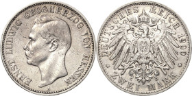Hessen
Ernst Ludwig 1892-1918 2 Mark 1900 A Jaeger 72 Seltener Jahrgang. Sehr schön