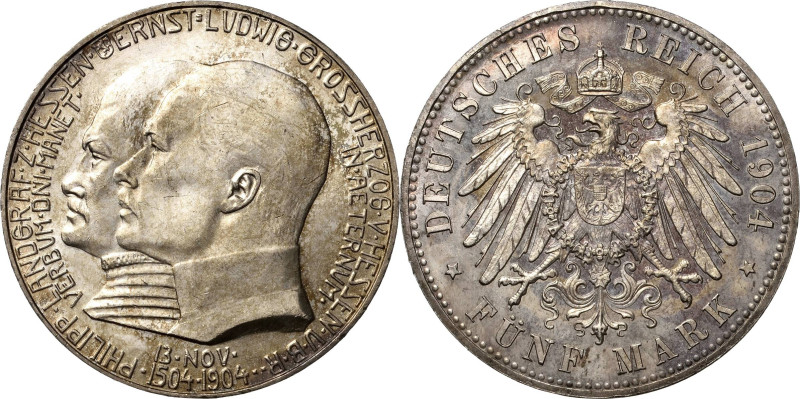 Hessen
Ernst Ludwig 1892-1918 5 Mark 1904 (A) 400. Geburtstag Philipp des Großm...