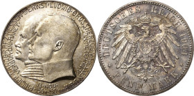 Hessen
Ernst Ludwig 1892-1918 5 Mark 1904 (A) 400. Geburtstag Philipp des Großmütigen Jaeger 75 Kl. Kratzer, Avers mattiert, fast prägefrisch/Poliert...