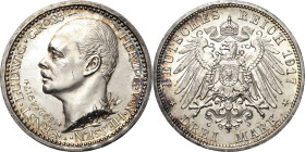 Hessen
Ernst Ludwig 1892-1918 3 Mark 1917 A 25-jähriges Regierungsjubiläum Jaeger 77 Seltenes Exemplar vom Erstabschlag. Min. Randfehler, winz. Kratz...