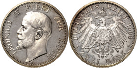 Lippe
Leopold IV. 1904-1918 2 Mark 1906 A Jaeger 78 Prachtexemplar. Polierte Platte
