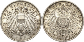 Lübeck
 2 Mark 1904 A Jaeger 81 Fast vorzüglich/vorzüglich
