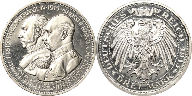 Mecklenburg-Schwerin
Friedrich Franz IV. 1897-1918 3 Mark 1915 A Jahrhundertfei...