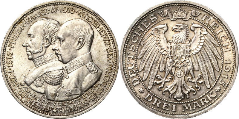 Mecklenburg-Schwerin
Friedrich Franz IV. 1897-1918 3 Mark 1915 A Jahrhundertfei...