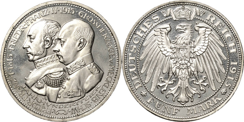 Mecklenburg-Schwerin
Friedrich Franz IV. 1897-1918 5 Mark 1915 A Jahrhundertfei...