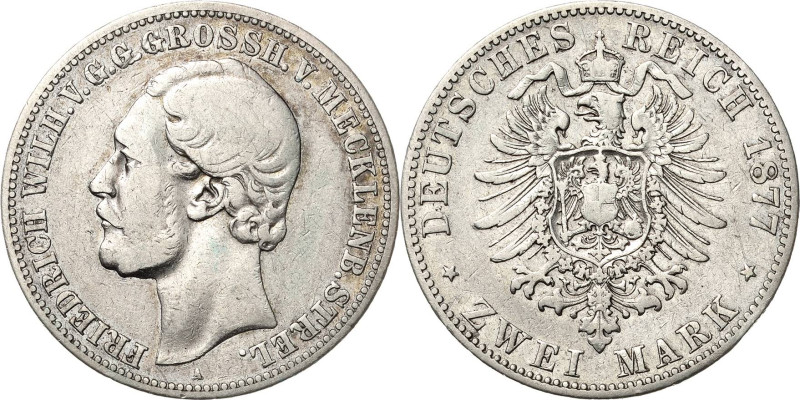 Mecklenburg-Strelitz
Friedrich Wilhelm 1860-1904 2 Mark 1877 A Jaeger 90 Schön-...