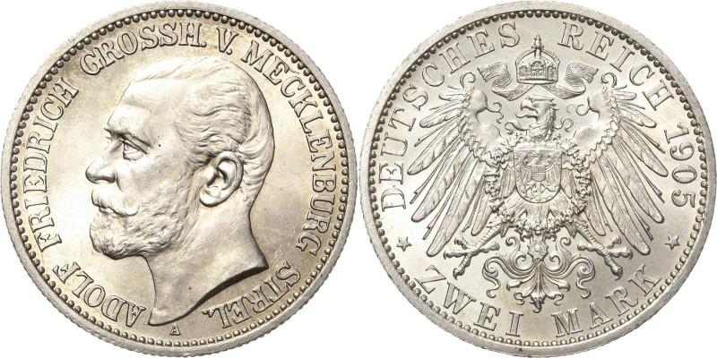 Mecklenburg-Strelitz
Adolf Friedrich V. 1904-1914 2 Mark 1905 A Jaeger 91 Prach...