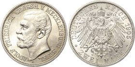 Mecklenburg-Strelitz
Adolf Friedrich V. 1904-1914 2 Mark 1905 A Jaeger 91 Prachtvolles Exemplar. Fast Stempelglanz