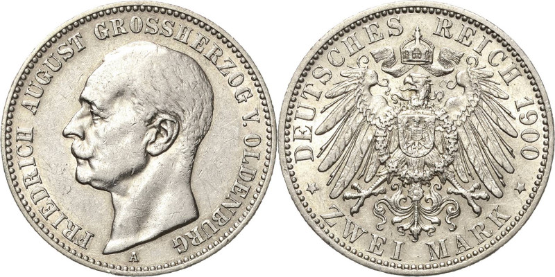 Oldenburg
Friedrich August 1900-1918 2 Mark 1900 A Jaeger 94 Sehr schön-vorzügl...