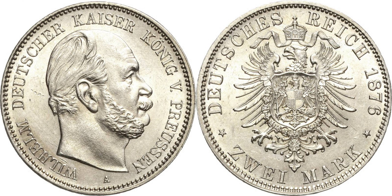 Preußen
Wilhelm I. 1861-1888 2 Mark 1876 A Jaeger 96 Kl. Kratzer, vorzüglich-St...