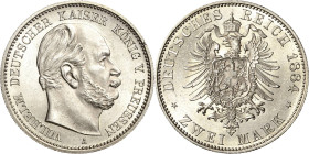 Preußen
Wilhelm I. 1861-1888 2 Mark 1884 A Jaeger 96 Min. Randfehler, vorzüglich-Stempelglanz