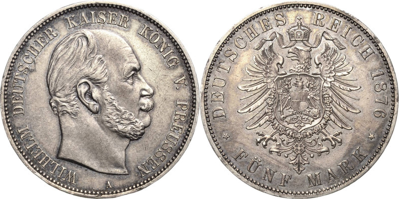 Preußen
Wilhelm I. 1861-1888 5 Mark 1876 A Jaeger 97 Kl. Randfehler, fast vorzü...