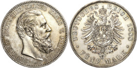 Preußen
Friedrich III. 1888 5 Mark 1888 A Jaeger 99 Fast Stempelglanz/Stempelglanz