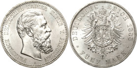 Preußen
Friedrich III. 1888 5 Mark 1888 A Jaeger 99 Kl. Randfehler, vorzüglich-Stempelglanz