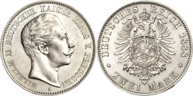 Preußen
Wilhelm II. 1888-1918 2 Mark 1888 A Jaeger 100 Fast vorzüglich/vorzüglich-Stempelglanz