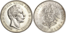 Preußen
Wilhelm II. 1888-1918 5 Mark 1888 A Jaeger 101 Vom Erstabschlag. Kl. Randfehler, fast vorzüglich/vorzüglich-Stempelglanz
