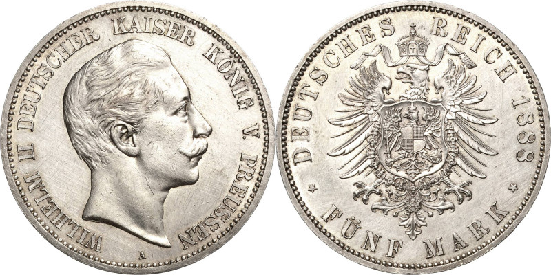 Preußen
Wilhelm II. 1888-1918 5 Mark 1888 A Jaeger 101 Berieben, fast vorzüglic...