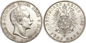 Preußen
Wilhelm II. 1888-1918 5 Mark 1888 A Jaeger 101 Berieben, fast vorzüglich/vorzüglich