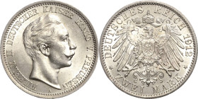 Preußen
Wilhelm II. 1888-1918 2 Mark 1912 A Jaeger 102 Prachtvolles Exemplar. Min. Kratzer, fast Stempelglanz/Stempelglanz