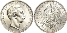 Preußen
Wilhelm II. 1888-1918 3 Mark 1911 A Jaeger 103 Prachtexemplar. Stempelglanz