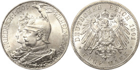 Preußen
Wilhelm II. 1888-1918 5 Mark 1901 A 200 Jahre Königreich Jaeger 106 Prachtvolles Exemplar. Min. Randfehler, fast Stempelglanz/Stempelglanz