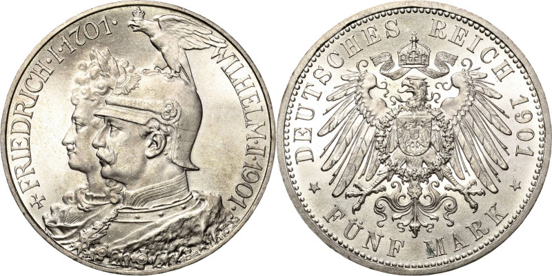 Preußen
Wilhelm II. 1888-1918 5 Mark 1901 A 200 Jahre Königreich Jaeger 106 Pra...