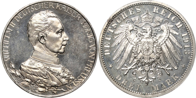 Preußen
Wilhelm II. 1888-1918 3 Mark 1913 A Regierungsjubiläum Jaeger 112 Leich...