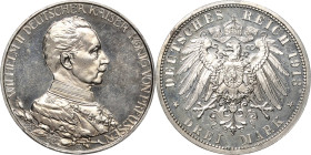 Preußen
Wilhelm II. 1888-1918 3 Mark 1913 A Regierungsjubiläum Jaeger 112 Leicht berührt, Polierte Platte