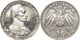 Preußen
Wilhelm II. 1888-1918 3 Mark 1913 A Regierungsjubiläum Jaeger 112 Kl. Kratzer, Polierte Platte-