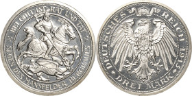 Preußen
Wilhelm II. 1888-1918 3 Mark 1915 A Mansfeld Jaeger 115 Minimal berührt, Polierte Platte