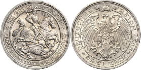 Preußen
Wilhelm II. 1888-1918 3 Mark 1915 A Mansfeld Jaeger 115 Kl. Randprüfspur, vorzüglich-Stempelglanz