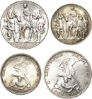 Preußen
Wilhelm II. 1888-1918 2 und 3 Mark 1913 Befreiungskriege Jaeger 109, 110 2 Stück. Prachtvolle Exemplare. Fast Stempelglanz