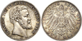 Reuss-Ältere Linie
Heinrich XXII. 1859-1902 2 Mark 1892 A Jaeger 117 Prachtvolles Exemplar. Fast Stempelglanz/Stempelglanz