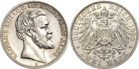Reuss-Ältere Linie
Heinrich XXII. 1859-1902 2 Mark 1892 A Jaeger 117 Avers kl. Kratzer, sehr schön-vorzüglich/vorzüglich