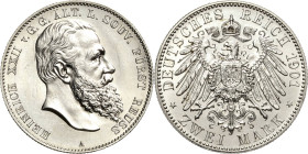 Reuss-Ältere Linie
Heinrich XXII. 1859-1902 2 Mark 1901 A Jaeger 118 Kl. Kratzer, fast vorzüglich/fast prägefrisch
