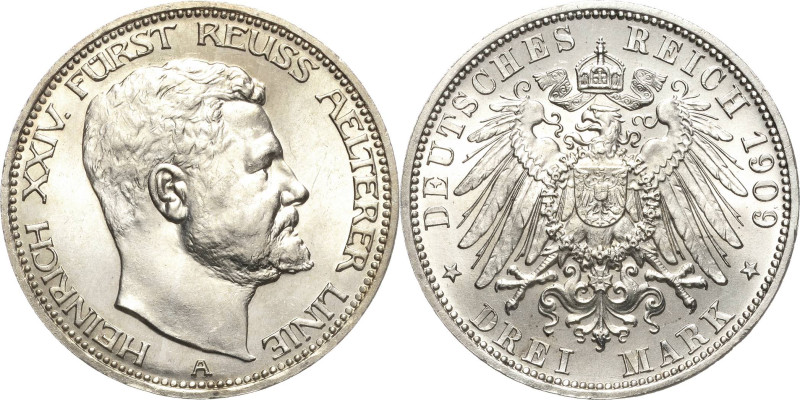 Reuss-Ältere Linie
Heinrich XXIV. 1902-1918 3 Mark 1909 A Jaeger 119 Vorzüglich...