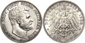 Reuss-Ältere Linie
Heinrich XXIV. 1902-1918 3 Mark 1909 A Jaeger 119 Leicht berieben, sehr schön-vorzüglich/vorzüglich
