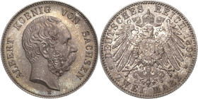 Sachsen
Albert 1873-1902 2 Mark 1891 E Jaeger 124 Prachtvolles Exemplar vom Erstabschlag. Stempelglanz