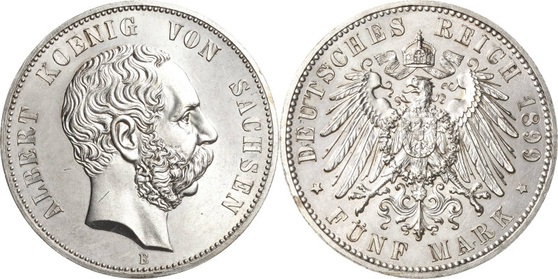 Sachsen
Albert 1873-1902 5 Mark 1899 E Jaeger 125 Auflagenhöhe: Nur 74.260 Exem...