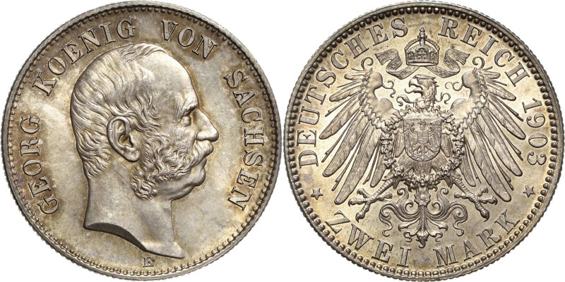 Sachsen
Georg 1902-1904 2 Mark 1903 E Jaeger 129 Prachtvolles Exemplar. Fast St...